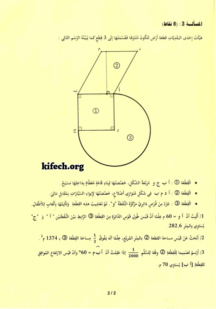 اصلاح مناظرة السيزيام 2022 رياضيات سادسة