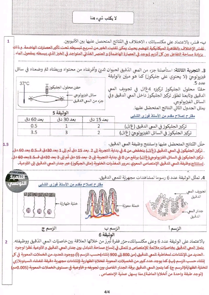 اصلاح امتحان التاسعة أساسي 2023 علوم الحياة و الارض